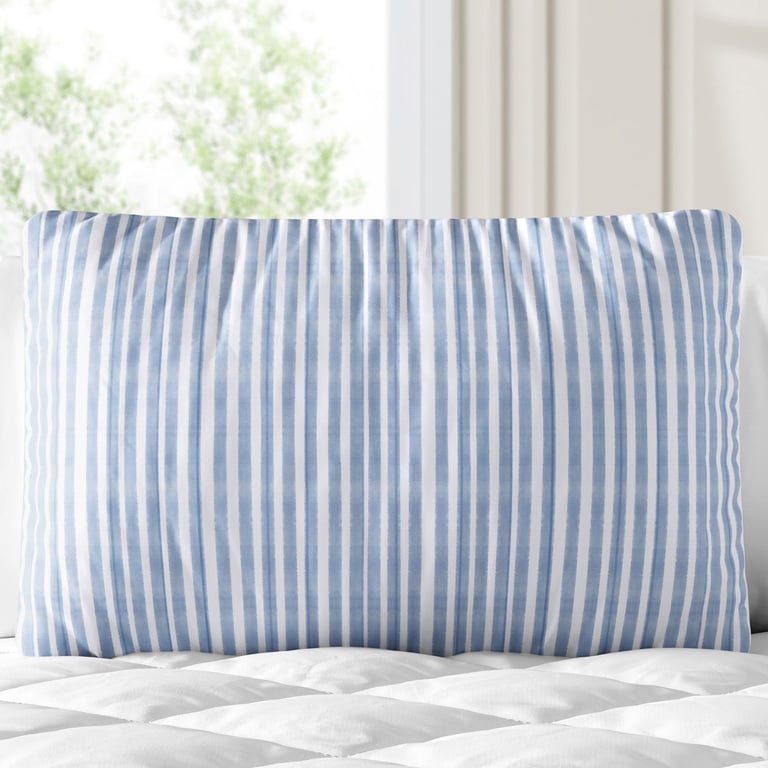 Almofada Retangular Listrado Vintage Azul 35cm