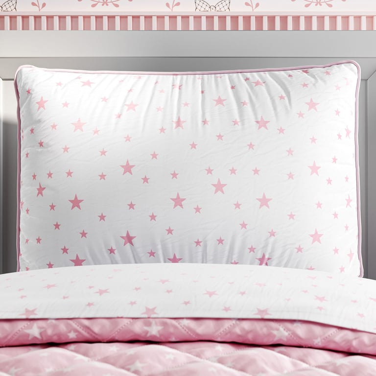 Fronha de Travesseiro Infantil Estrelinha Branco e Azul