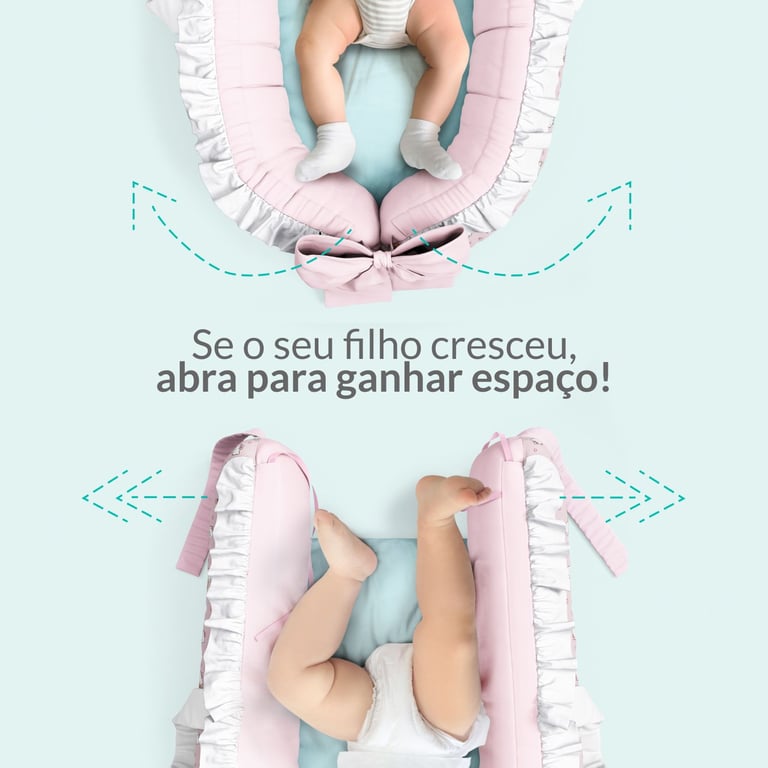 Ninho para Bebê Redutor de Berço Hello Kitty Rosa e Azul — vista alternativa