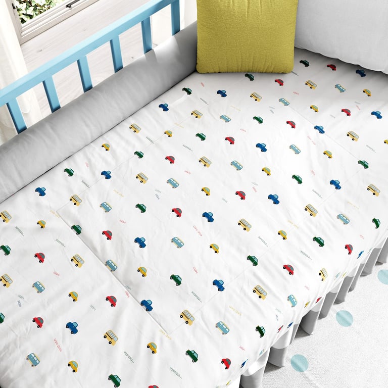 Edredom de Berço Carrinhos Coloridos