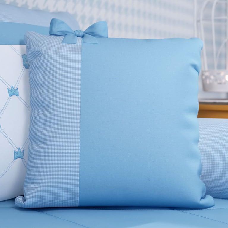 Almofada Laço Ursinho Clássico Marinho 38cm