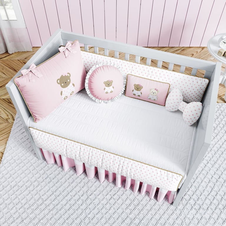 Kit Berço Ursinha Floral Rosa — vista alternativa