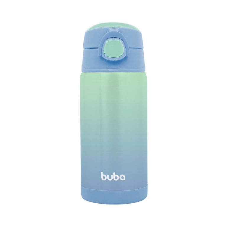 Copo Térmico Parede Dupla com Canudo Azul e Verde