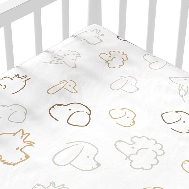 Lençol Berço com Elástico Cachorrinhos