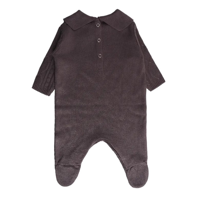 Saída Maternidade Din Don Trançado com Gola Trabalhada Cinza — vista alternativa