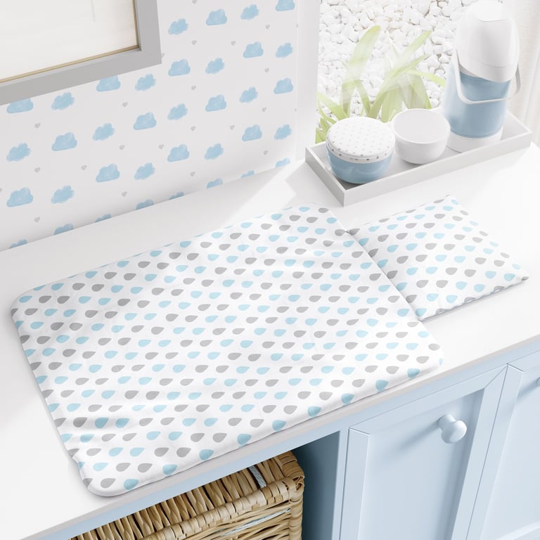 Trocador de Fraldas Portátil Nuvem de Algodão Azul 73x40cm — vista alternativa