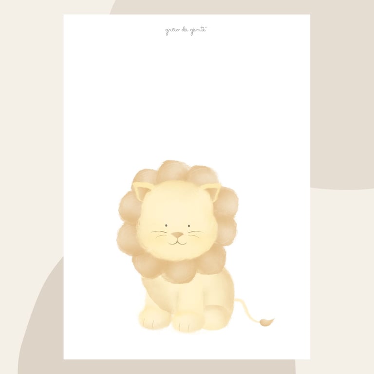 Pôster Adesivo Safári Leãozinho