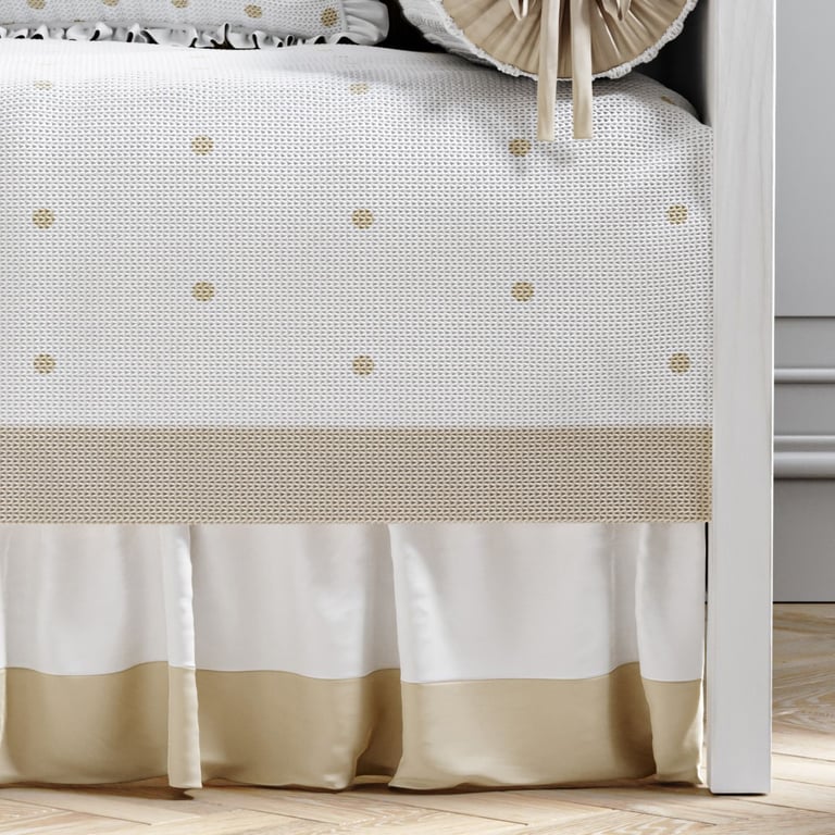 Saia de Cama Babá Branco/Bege