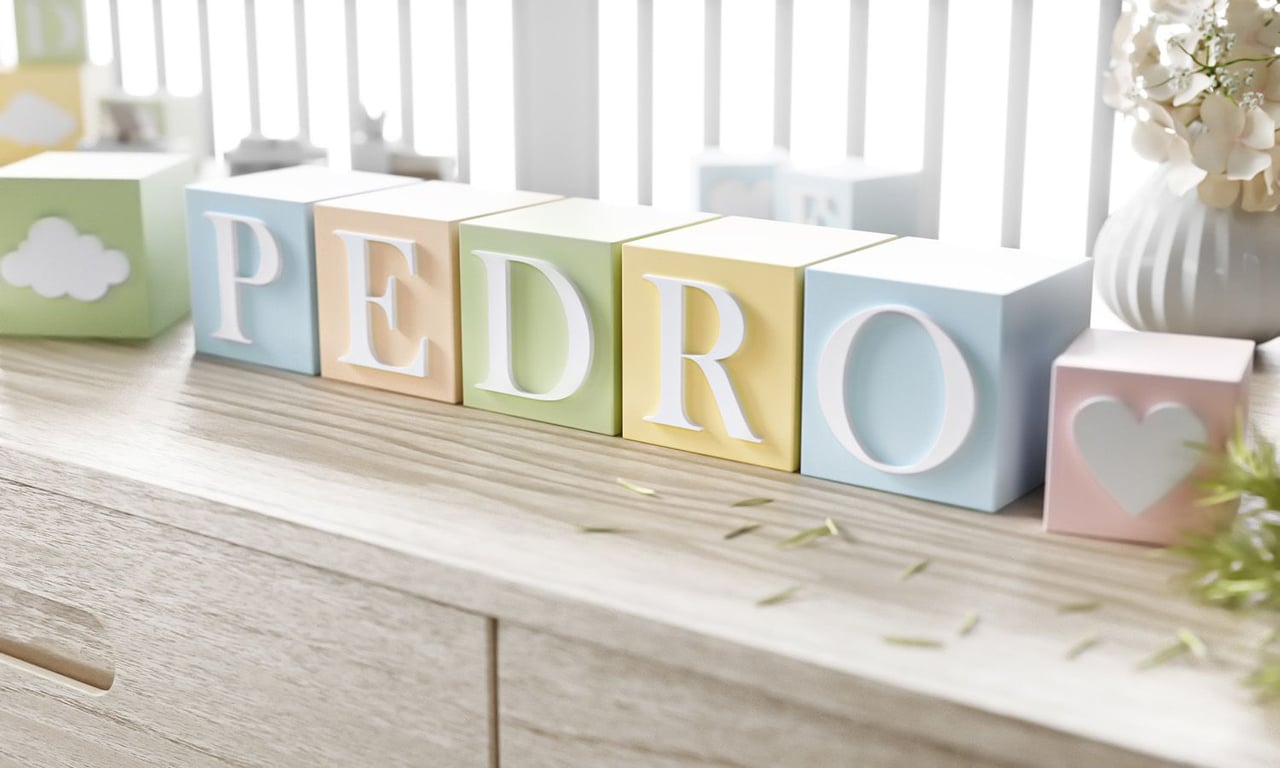 Cubo Decorativo Personalizado Letras do Alfabeto MDF Rosa 8cm