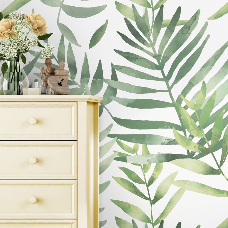 Papel de Parede Folhas Verdes 3M