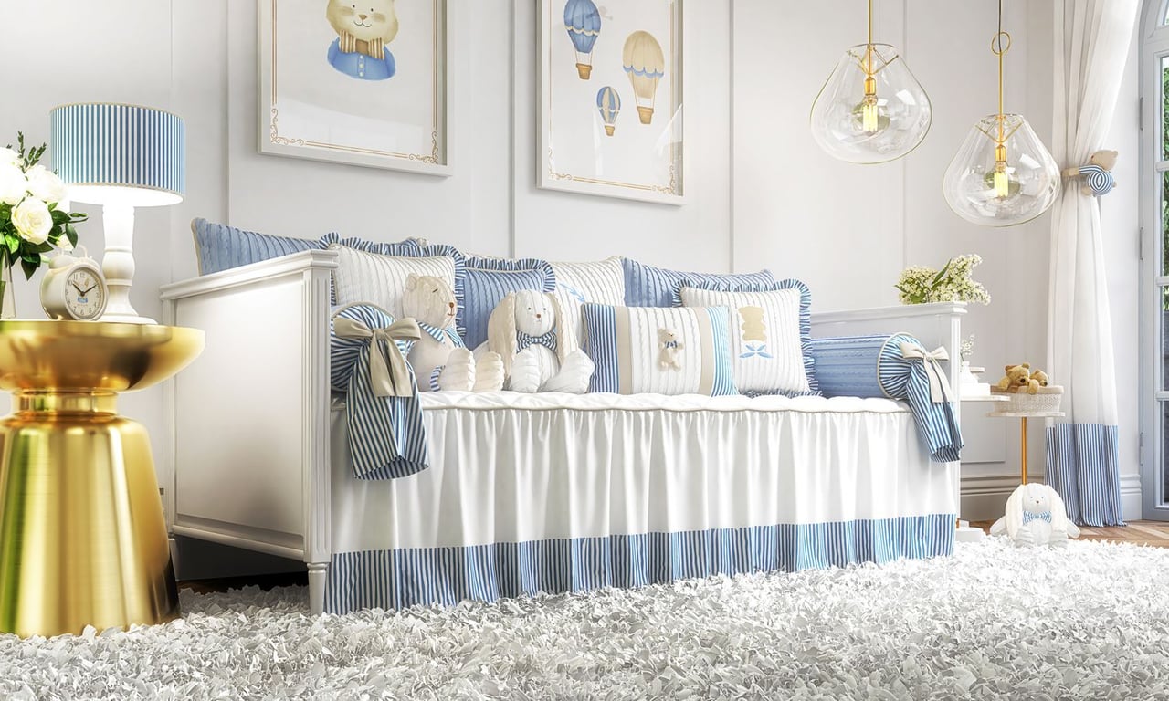 Kit Cama Babá Tricot Luxo Azul — vista alternativa