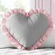 Almofada Coração e Babado Cinza e Rosa 33cm - imagem 2