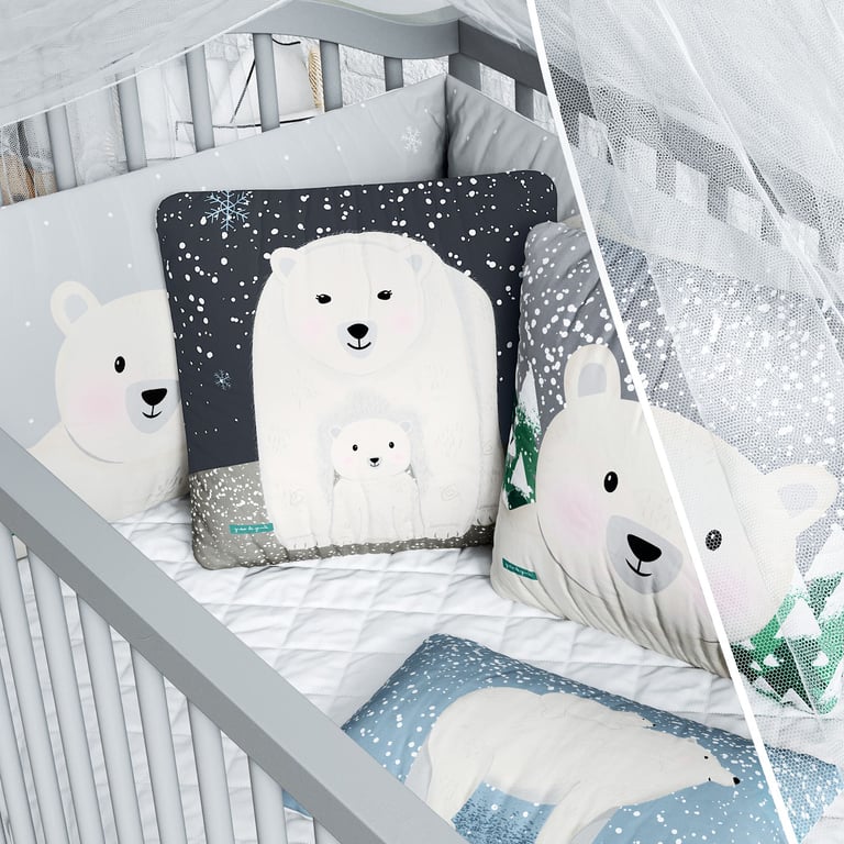 Kit Berço Dobrável 2 em 1 Ursinho Polar