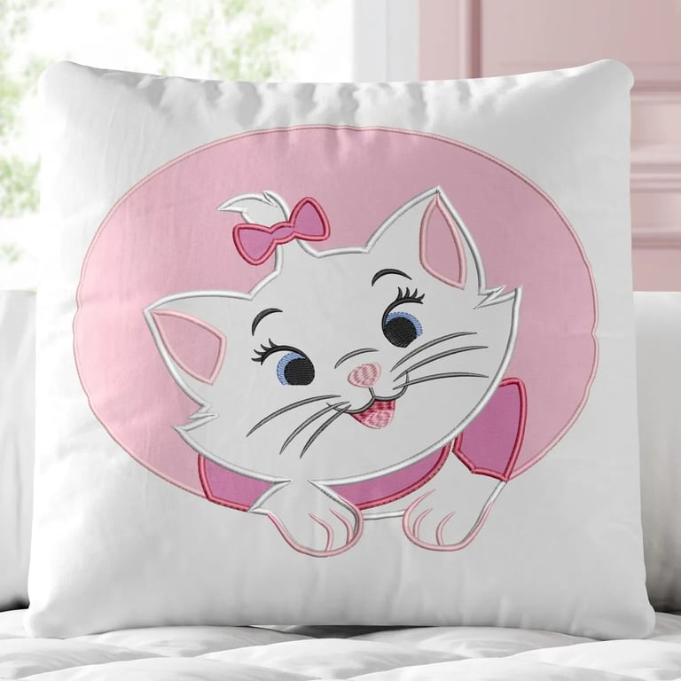 Almofada Quadrada Marie Branca e Rosa