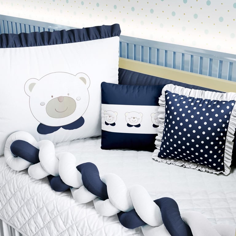 Kit Berço Trança Ursinha Rosa