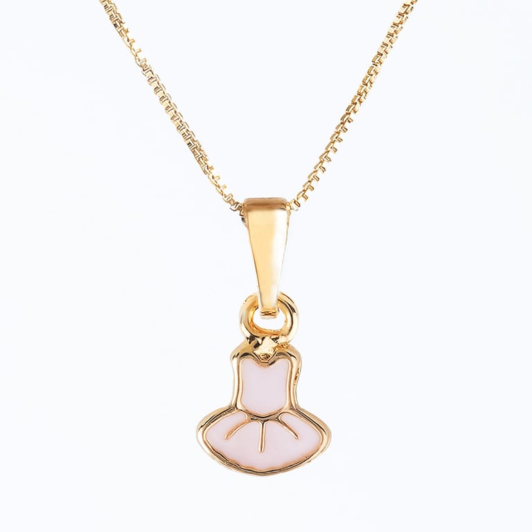 Colar Infantil Vestido de Bailarina Ouro