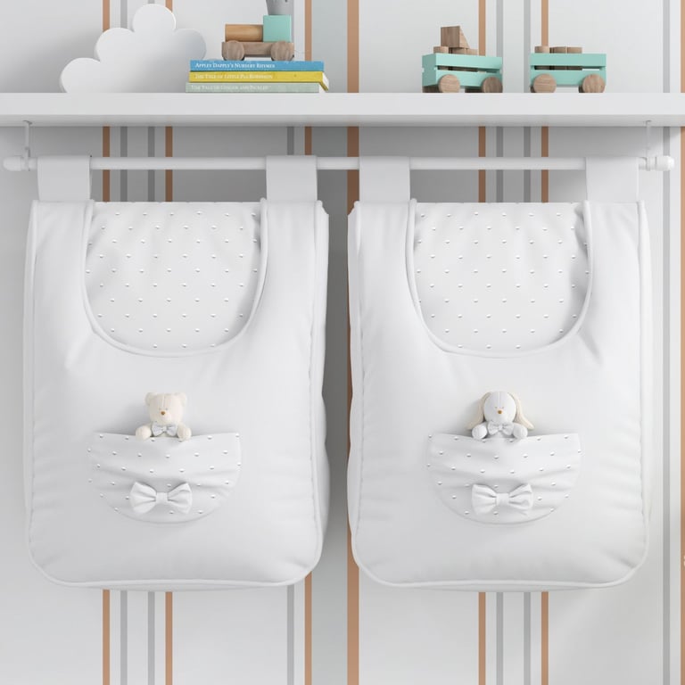 Porta Fraldas Varão Poá Luxo Rosa