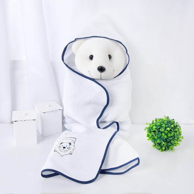 Toalha de Banho Leãozinho Azul Marinho