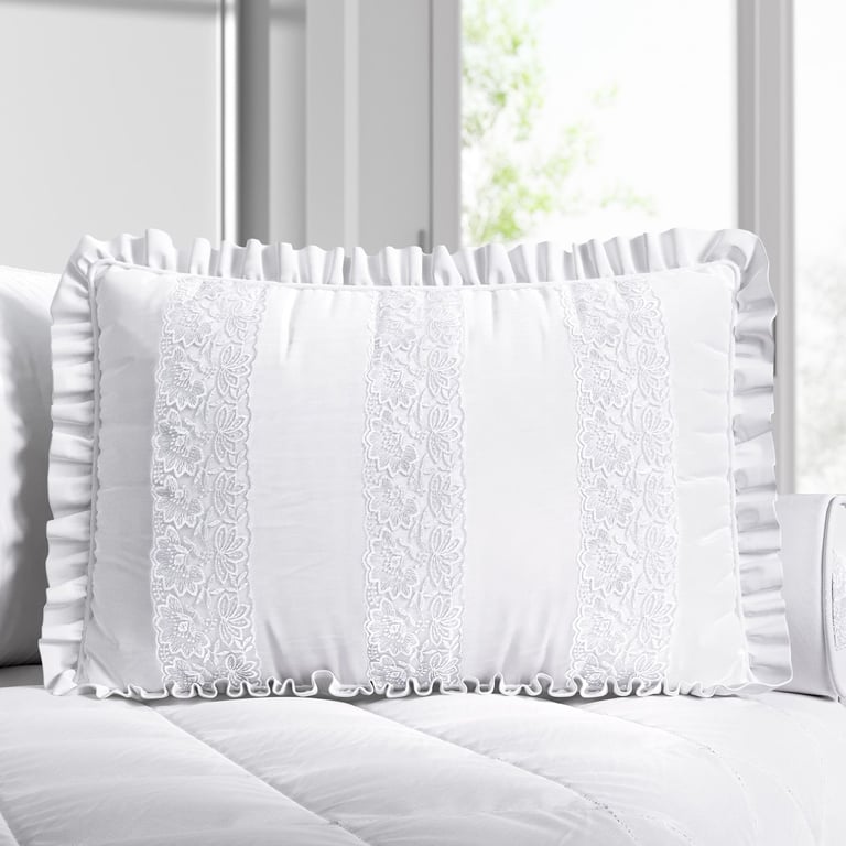 Almofada Retangular Renda Guipir 60cm