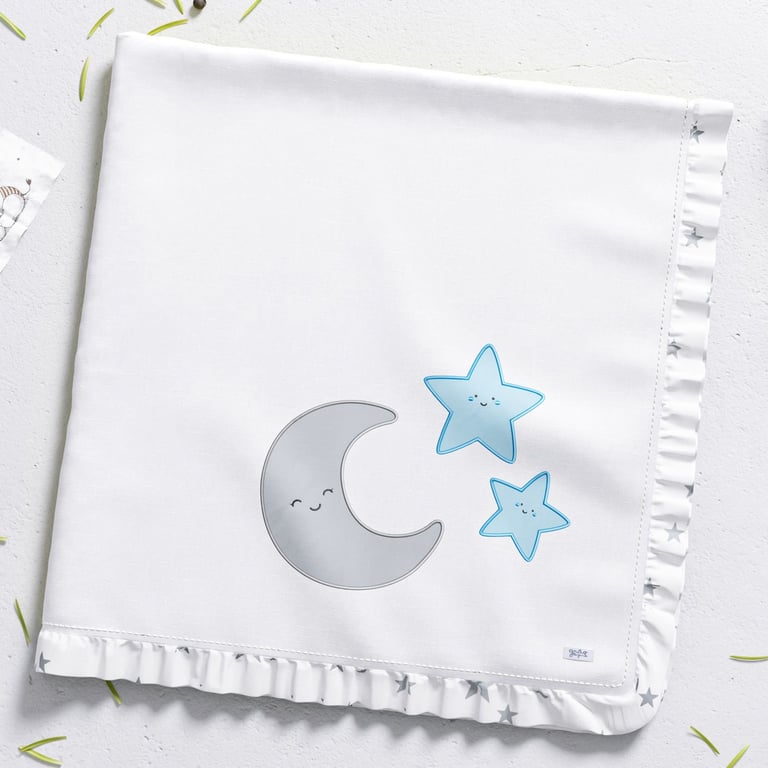 Meu Primeiro Presente Amiguinha Lua Cinza e Azul 03 Peças — vista alternativa