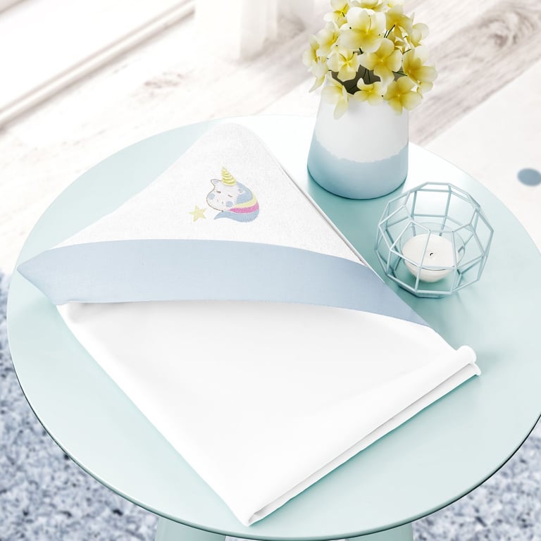 Toalha com Capuz Amiguinhos Unicórnio Azul