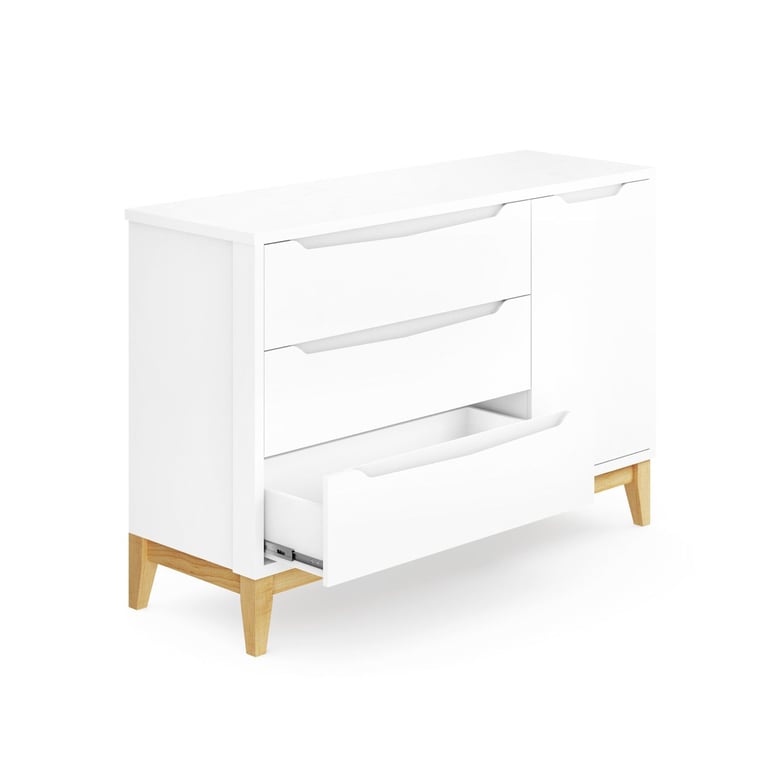 Cômoda Infantil Branco com Porta Retrô Amor Perfeito — vista alternativa