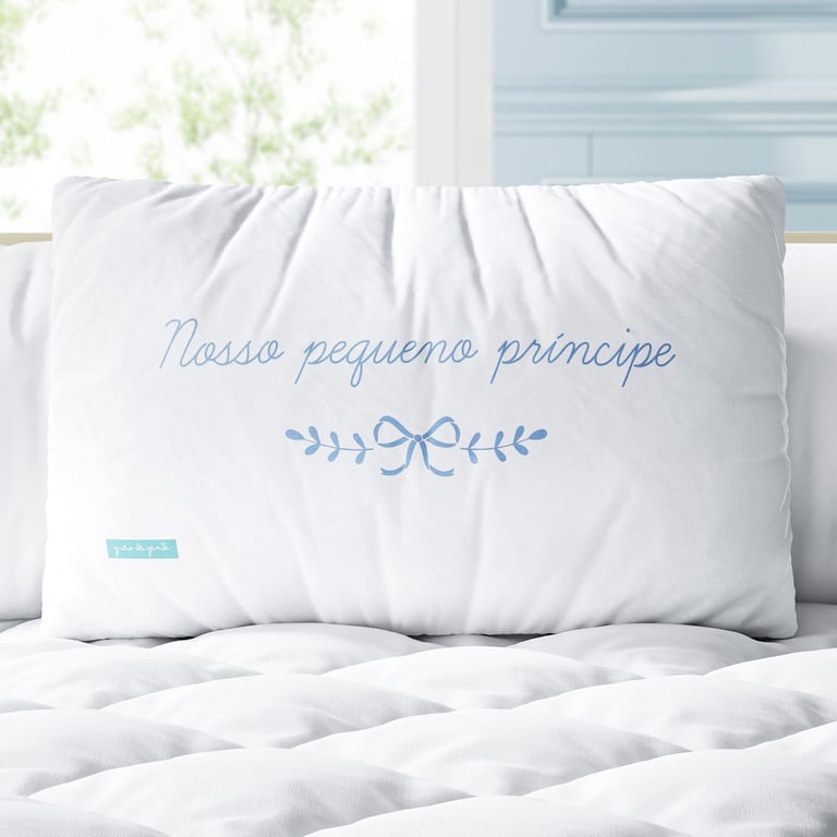 Almofada Retangular Nosso Pequeno Príncipe Azul 35cm