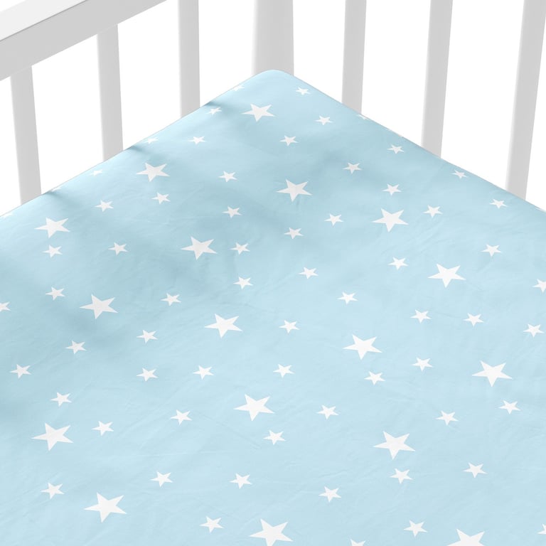 Lençol Berço com Elástico Estrela Rosa