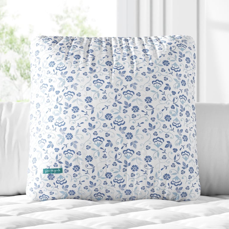 Almofada Quadrada Floral Liberty Azul 30cm