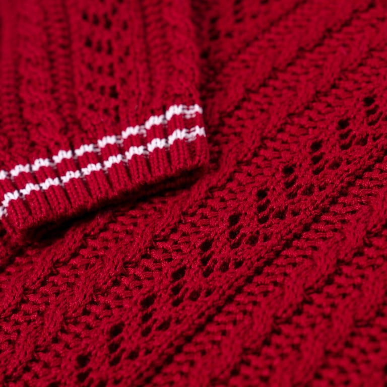 Casaquinho Tricot Trança Vermelho — vista alternativa