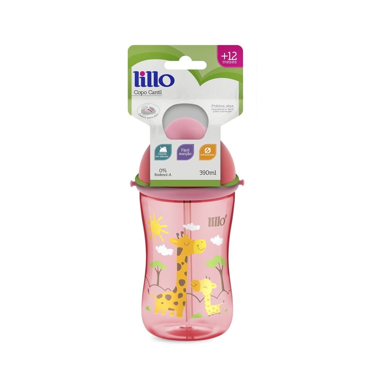 Copo Cantil com Canudo Rosa 390ml — vista alternativa