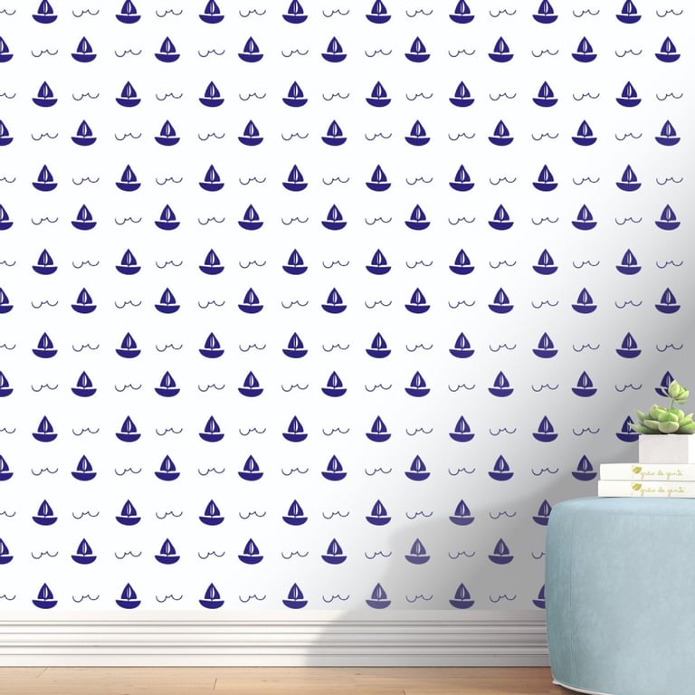 Papel de Parede Barquinho Azul 3m