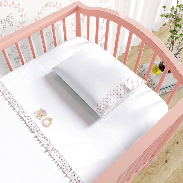 Jogo de Lençol Berço Bordado Amiguinhas Realeza 3 peças — vista alternativa