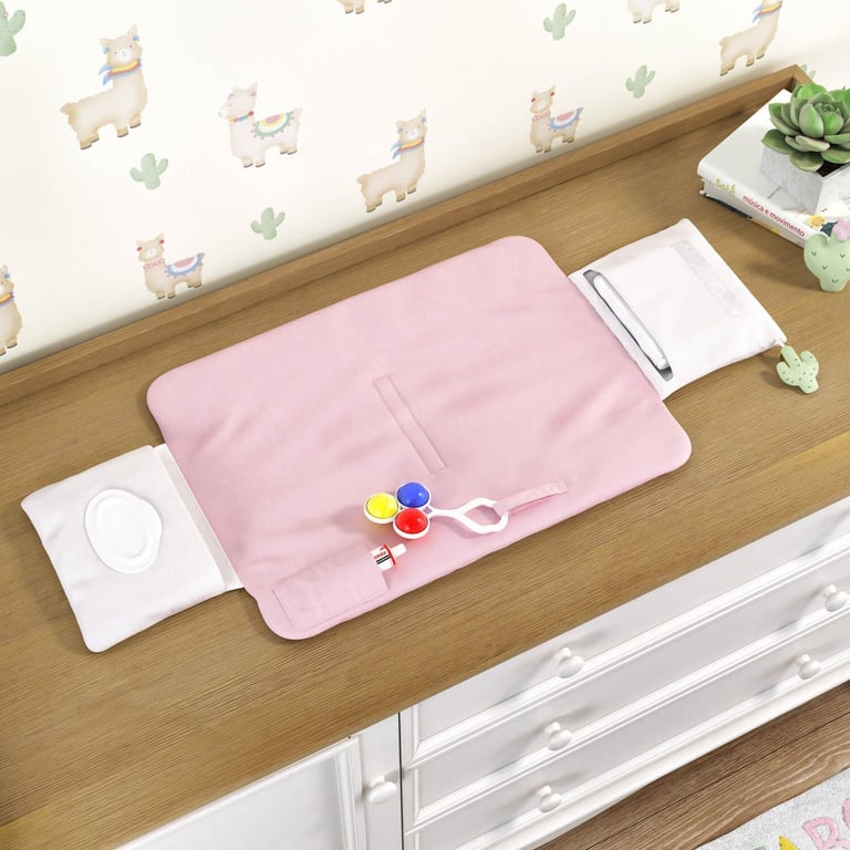 Trocador de Fraldas Portátil Pompom e Cacto 85x40cm — vista alternativa