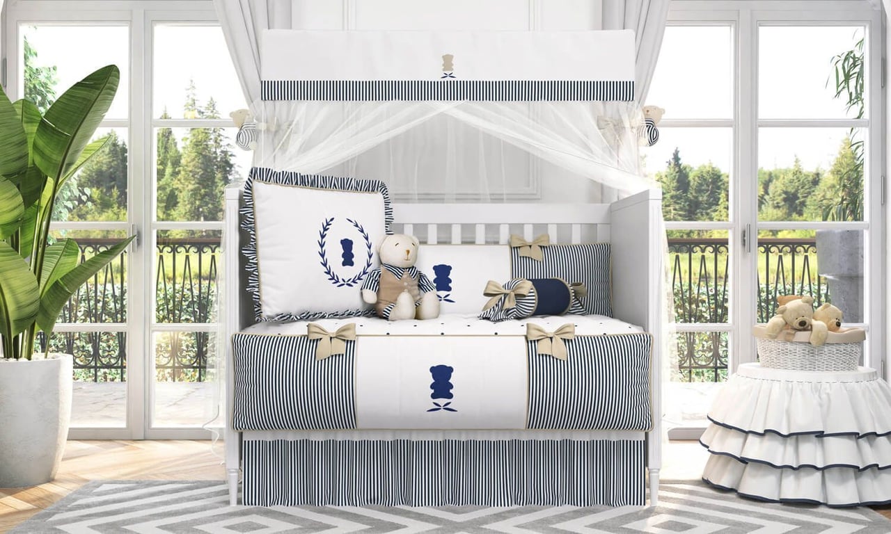 Kit Berço Luxo Azul Marinho — vista alternativa