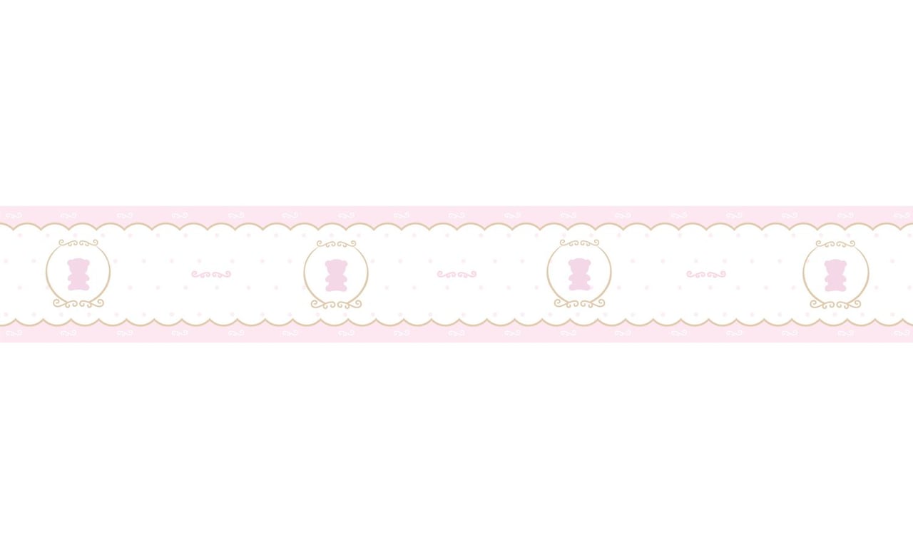 Faixa Adesiva de Parede Ursa Luxo Rosa — vista alternativa