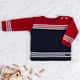 Casaquinho Tricot Listra Vermelho e Azul Marinho - imagem 2