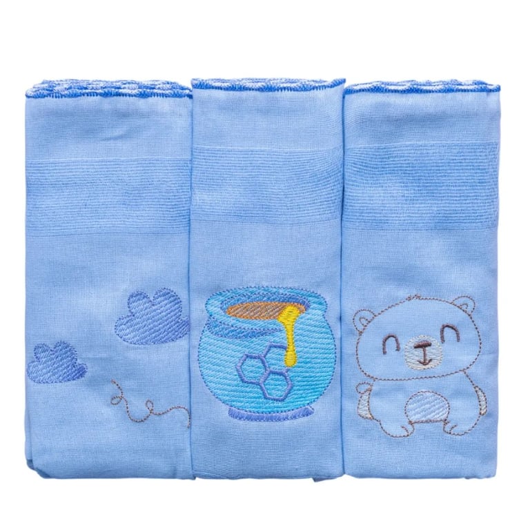 Fralda Incomfral Bambi Pinte E Borde Menino 3 Unidades