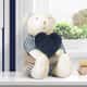 Urso com Coração Luxo Azul Marinho 45cm - imagem 1