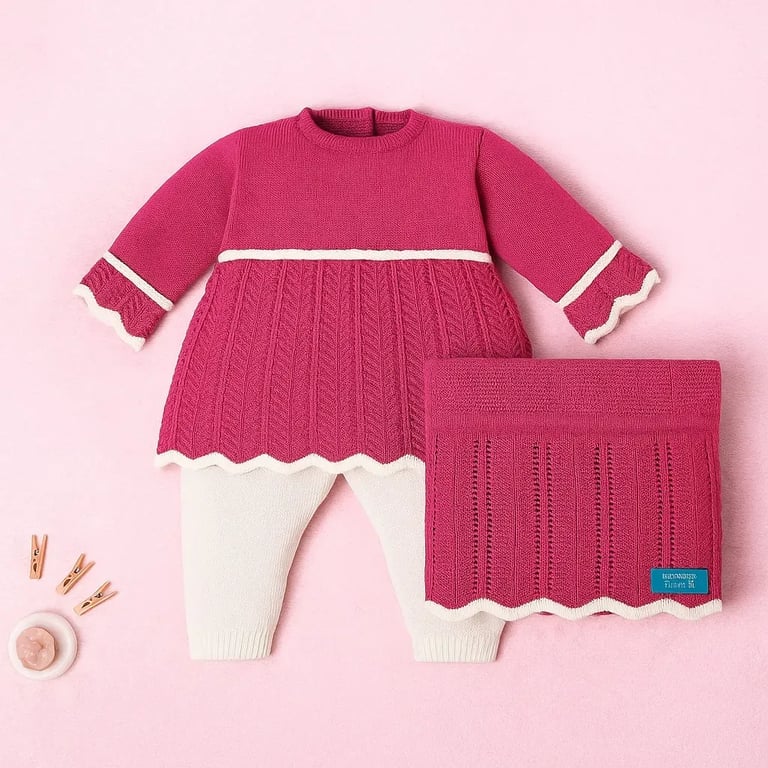 Saída Maternidade Tricot Vestido Pink P