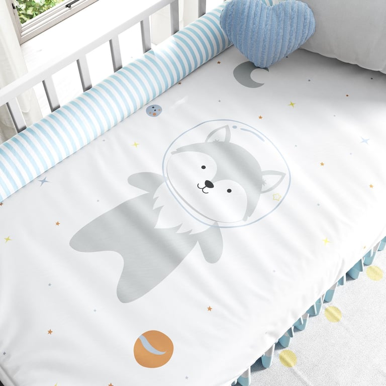 Edredom de Berço Amiguinho Lobinho Astronauta