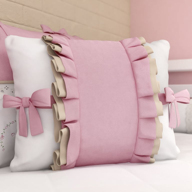 Almofada Retangular Laços Alice Rosa 43cm