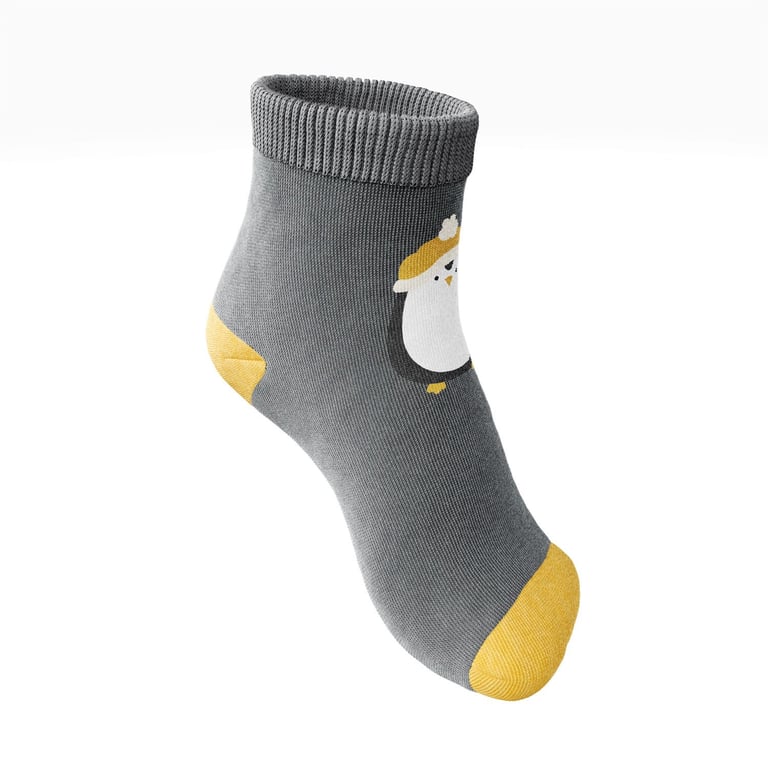 Meia Bebê Pinguim Grafite — vista alternativa