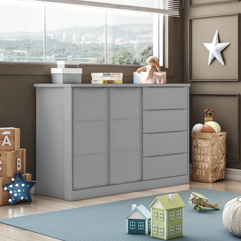 Cômoda Infantil Branco com Porta Pérola