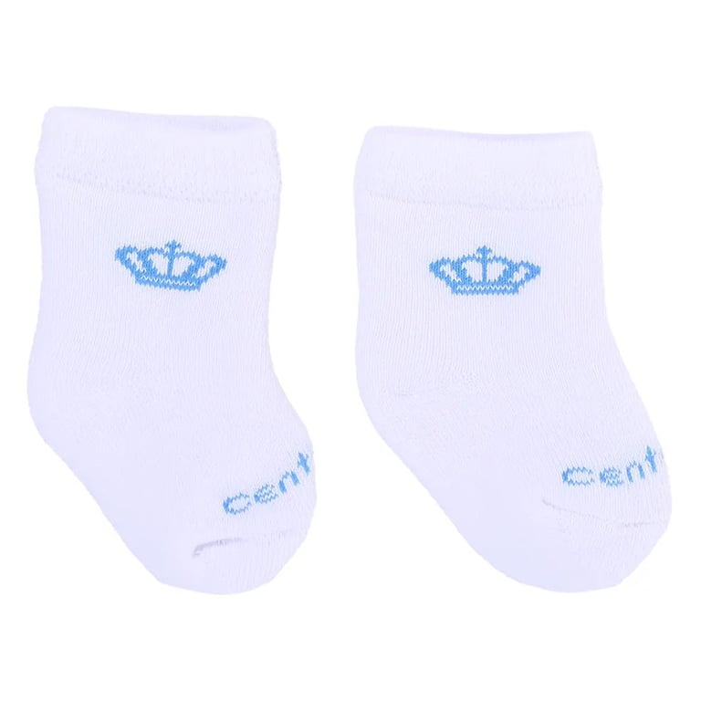 Kit Touca, Luva e Meia Coroa Branco e Azul