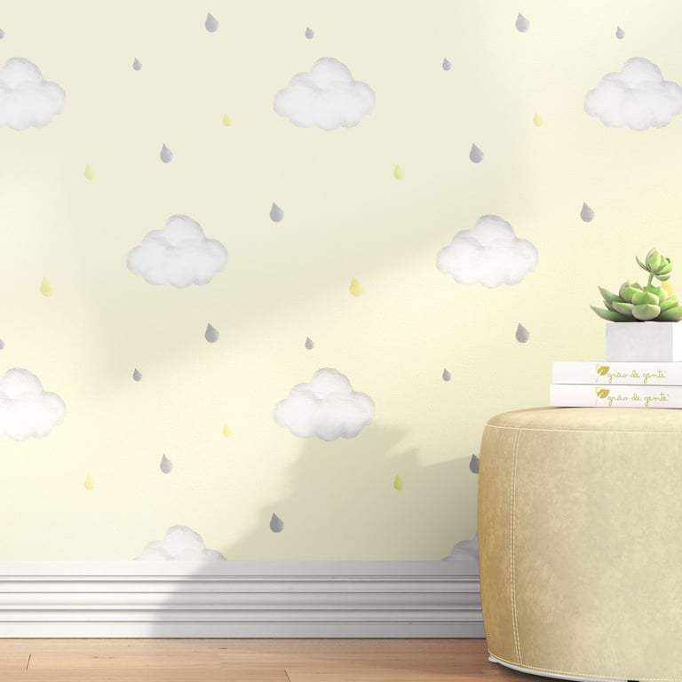 Papel de Parede Nuvens e Gotinhas 3m