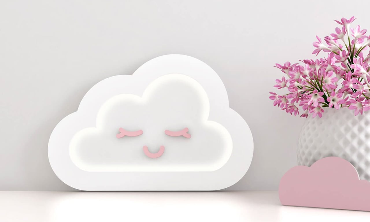 Luminária de Mesa Nuvem Rosa 30cm — vista alternativa