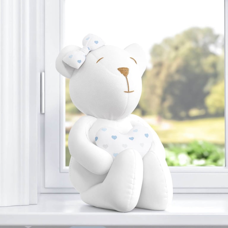 Ursinha com Coração Chuva de Amor Rosa 42cm