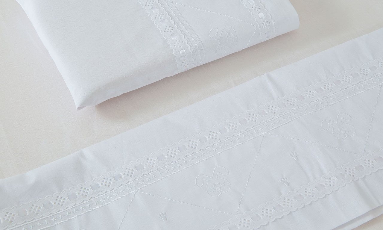 Jogo de Lençol Mini Berço Coelho Branco — vista alternativa