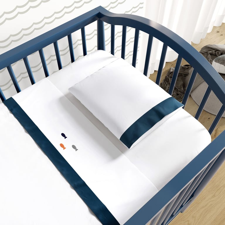 Jogo de Lençol Berço Bordado Peixinhos 3 peças — vista alternativa